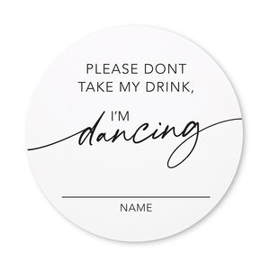 Round Paper Drink Coasters - I'm Dancing - Set Of 12