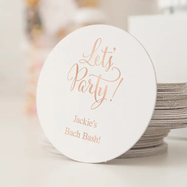 Personalized Paper Coasters - Round - Bachelorette