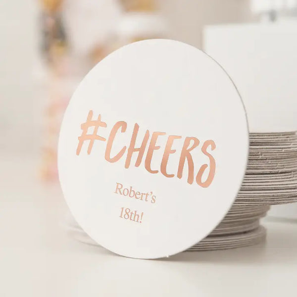 Personalized Paper Coasters - Round - Birthday