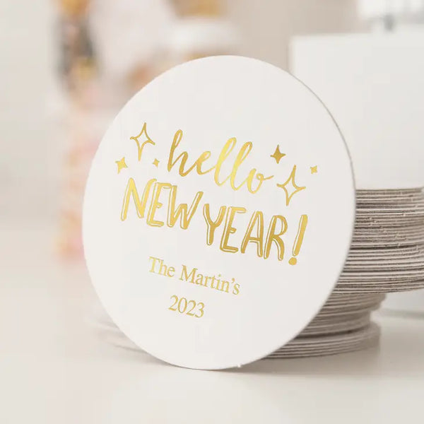 Personalized Paper Coasters - Round - Holiday