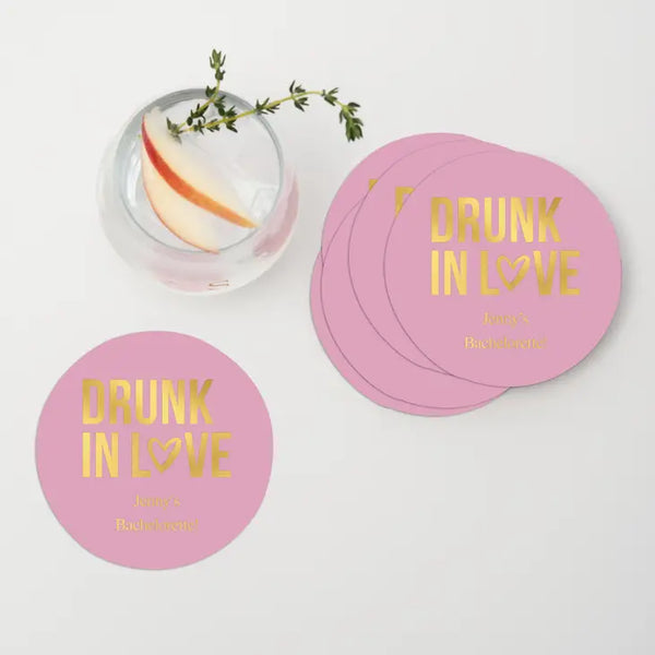 Personalized Paper Coasters - Round - Bachelorette