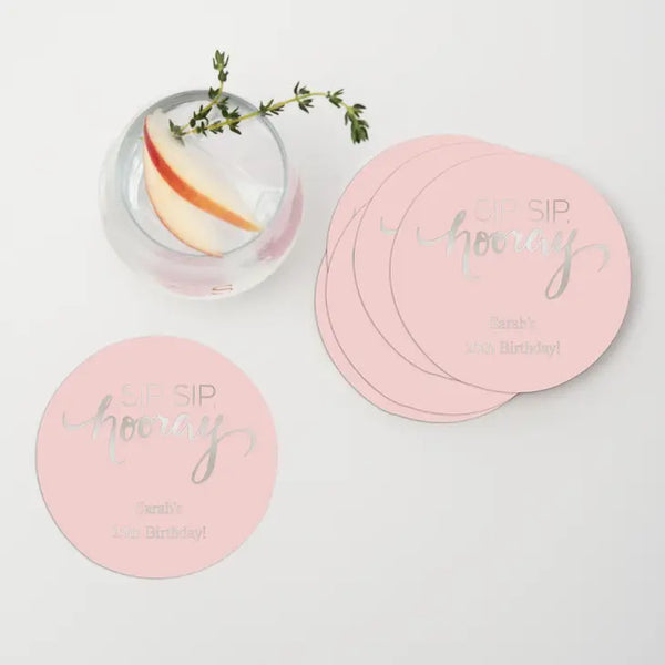 Personalized Paper Coasters - Round - Birthday