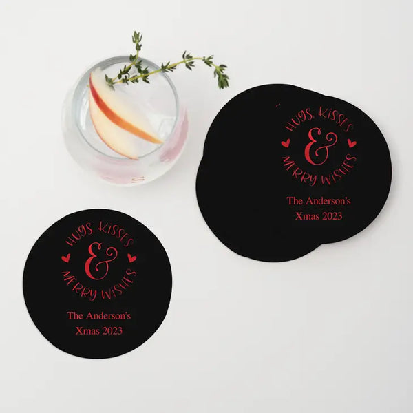 Personalized Paper Coasters - Round - Holiday