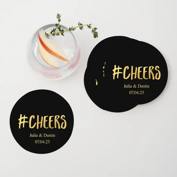 Personalized Paper Coasters - Round - Trendy Sayings