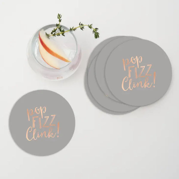 Personalized Paper Coasters - Round - Trendy Sayings