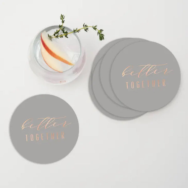 Personalized Paper Coasters - Round - Wedding