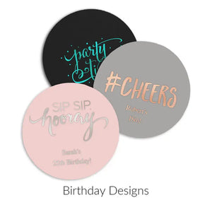 Personalized Paper Coasters - Round - Birthday