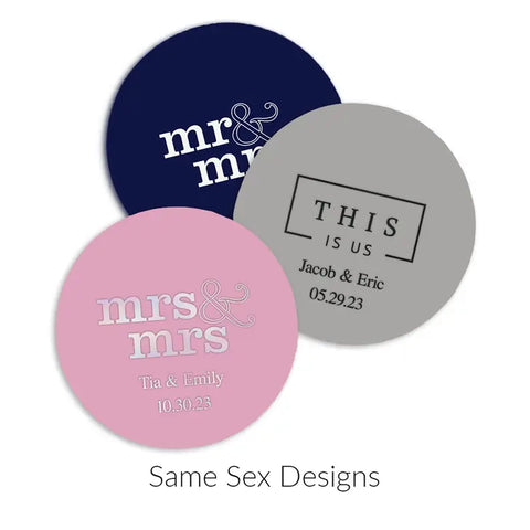 Personalized Paper Coasters - Round - Same Sex