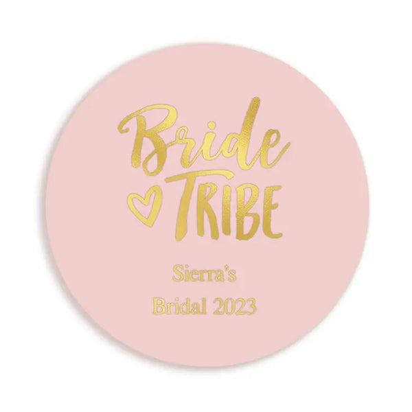 Personalized Paper Coasters - Round - Bridal Shower