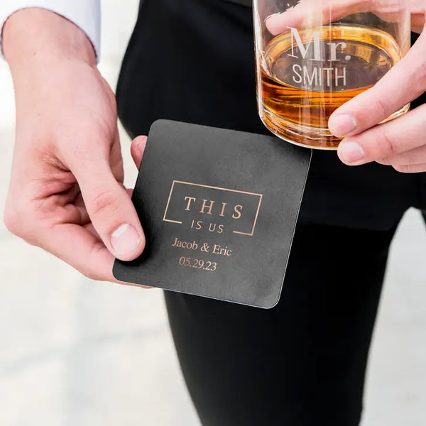 Personalized Paper Coasters - Square - Same Sex