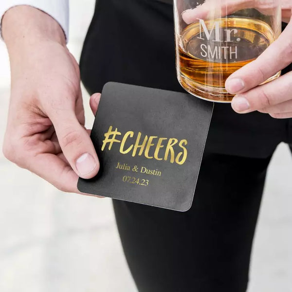 Personalized Paper Coasters - Square - Trendy Sayings