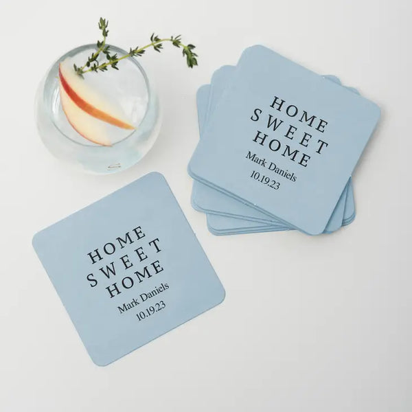 Personalized Paper Coasters - Square - Baby Shower