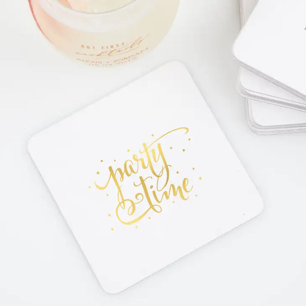 Personalized Paper Coasters - Square - Birthday