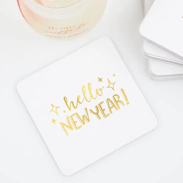 Personalized Paper Coasters - Square - Holiday