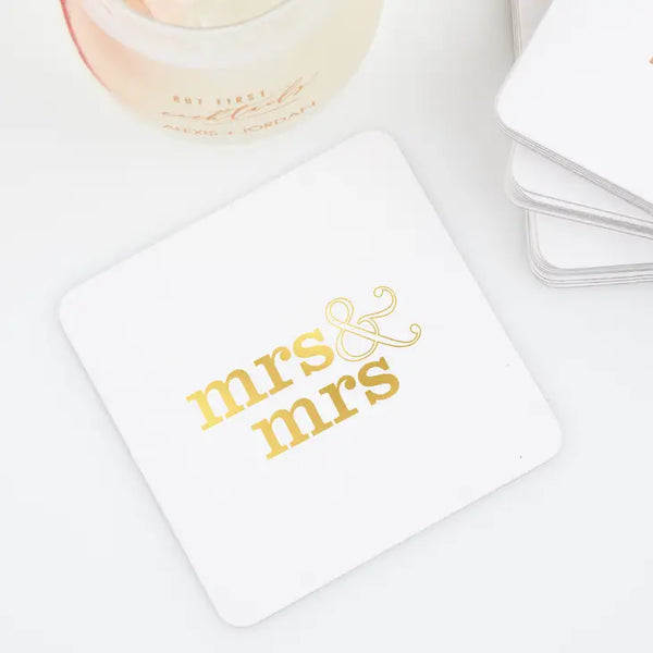 Personalized Paper Coasters - Square - Same Sex