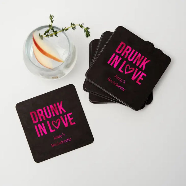 Personalized Paper Coasters - Square - Bachelorette