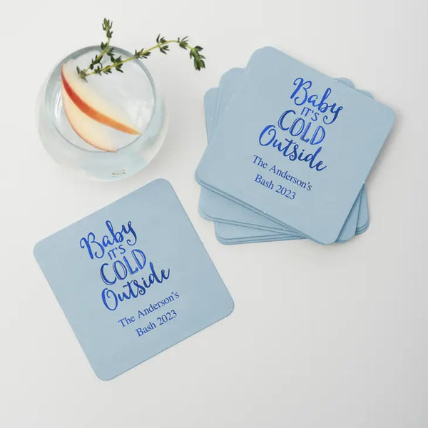 Personalized Paper Coasters - Square - Holiday