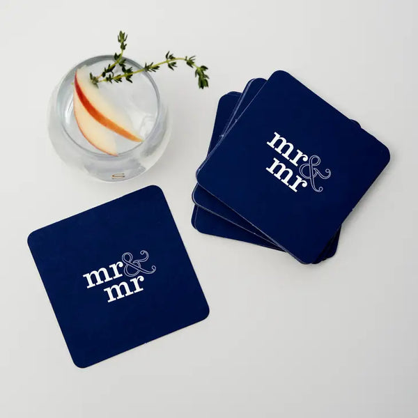 Personalized Paper Coasters - Square - Same Sex