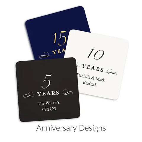 Personalized Paper Coasters - Square - Anniversary