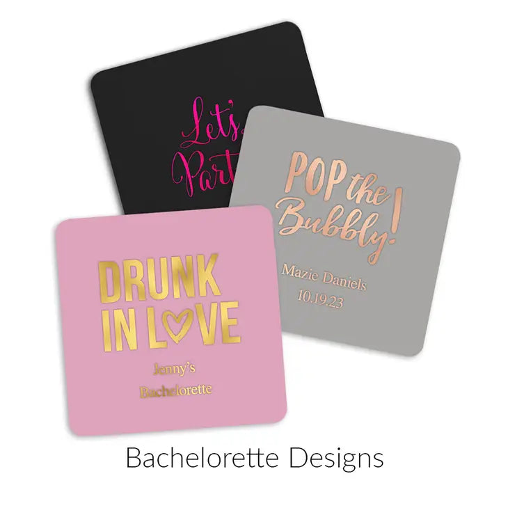 Personalized Paper Coasters - Square - Bachelorette