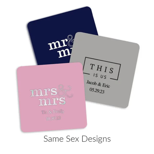 Personalized Paper Coasters - Square - Same Sex