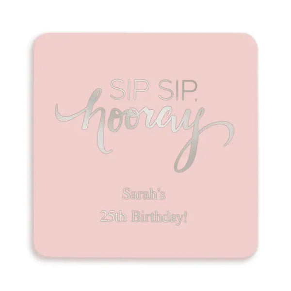 Personalized Paper Coasters - Square - Birthday