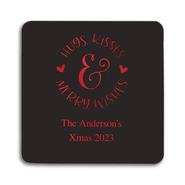 Personalized Paper Coasters - Square - Holiday