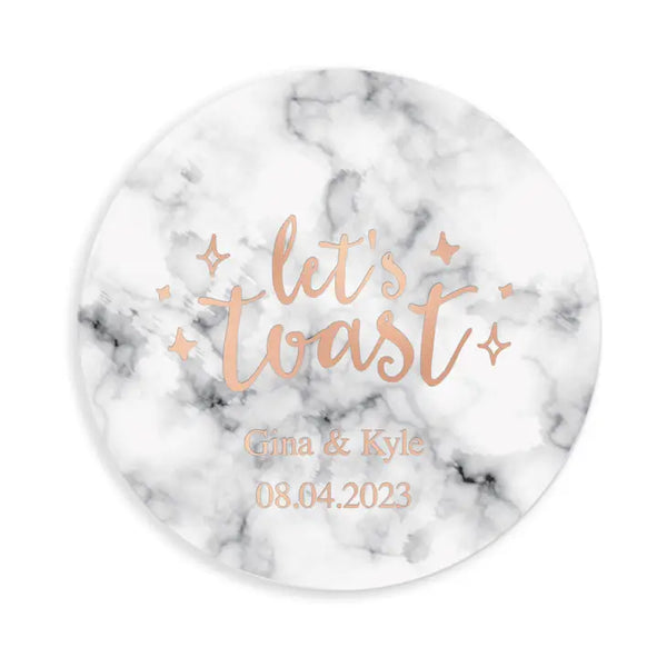 Personalized Marble Paper Coasters - Round - Trendy Sayings