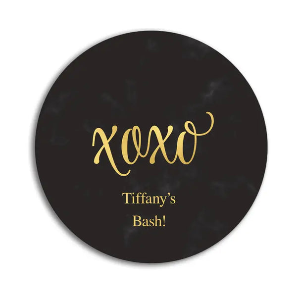 Personalized Marble Paper Coasters - Round - Bachelorette