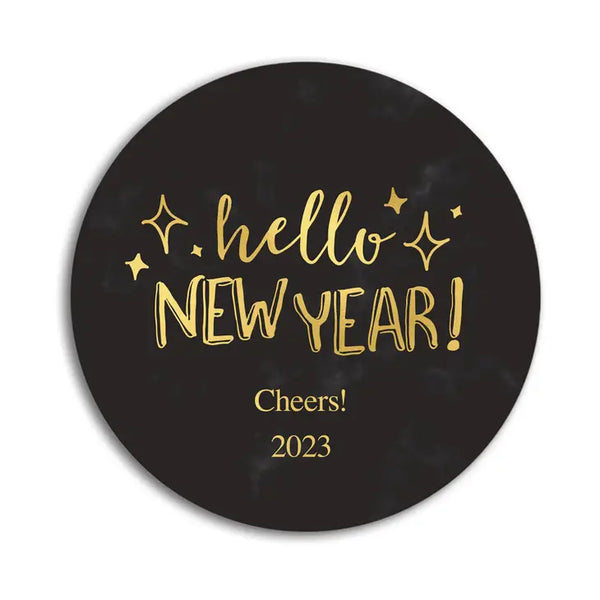 Personalized Marble Paper Coasters - Round - Holiday