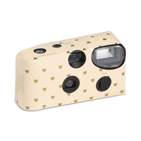 Disposable Camera With Flash - Gold Hearts