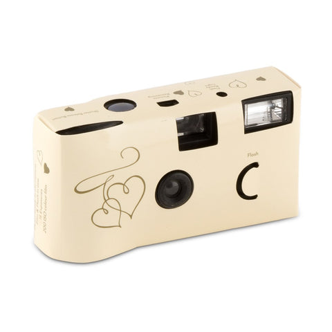 Disposable Camera With Flash - Gold Enchanted Hearts