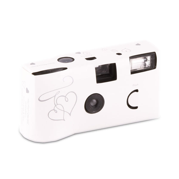 Disposable Camera With Flash - Silver Enchanted Hearts