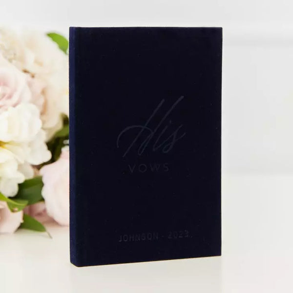 Personalized Velvet Vow Pocket Notebook - His Vows