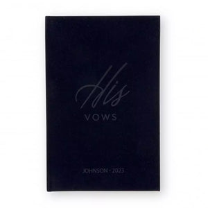 Personalized Velvet Vow Pocket Notebook - His Vows