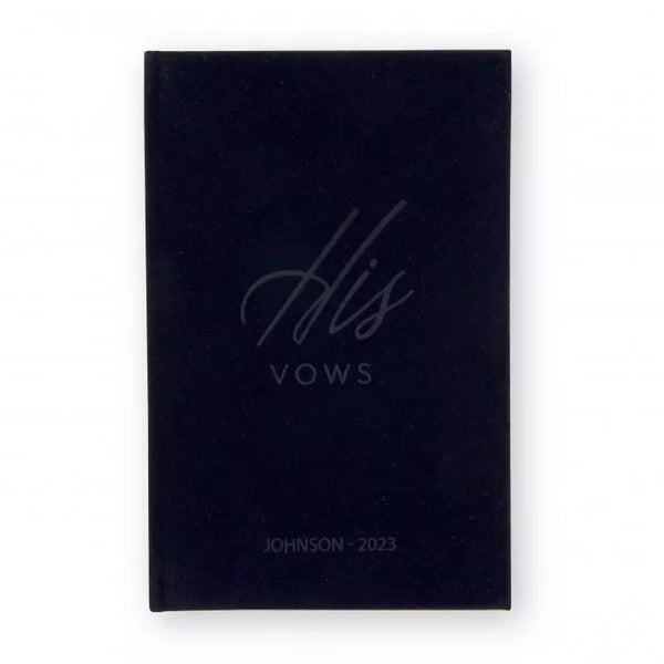 Personalized Velvet Vow Pocket Notebook - His Vows