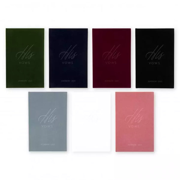 Personalized Velvet Vow Pocket Notebook - His Vows