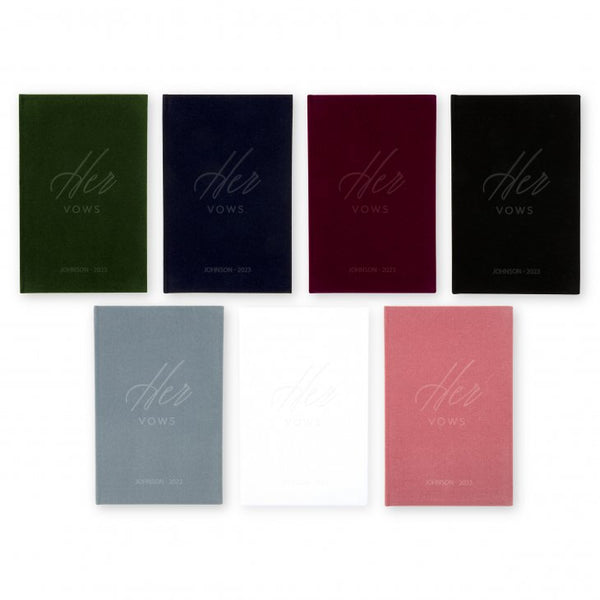 Personalized Velvet Vow Pocket Notebook - Her Vows