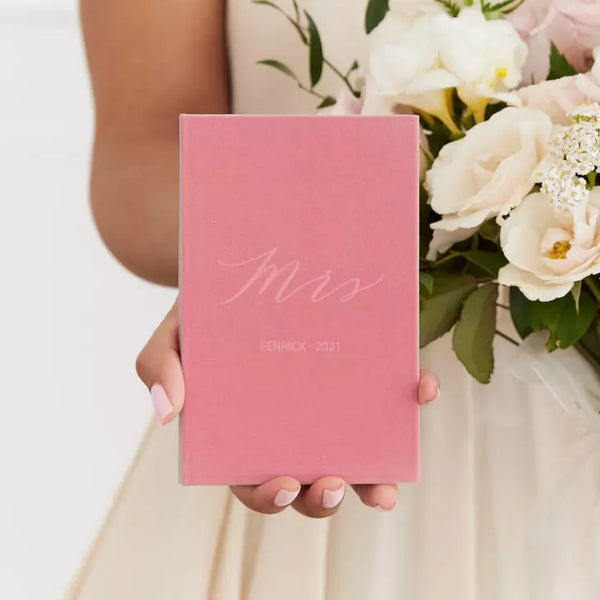 Personalized Velvet Vow Pocket Notebook - Mrs