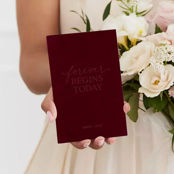 Personalized Velvet Vow Pocket Notebook - Forever Begins Today