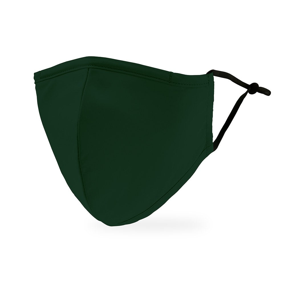 Adult Reusable, Washable 3 Ply Cloth Face Mask With Filter Pocket - Dark Green