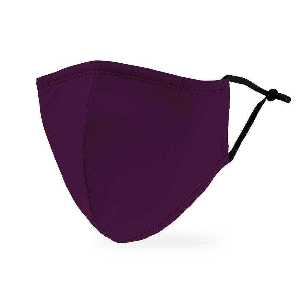 Adult Reusable, Washable 3 Ply Cloth Face Mask With Filter Pocket - Dark Purple