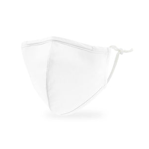 Kid's Reusable, Washable 3 Ply Cloth Face Mask With Filter Pocket - White