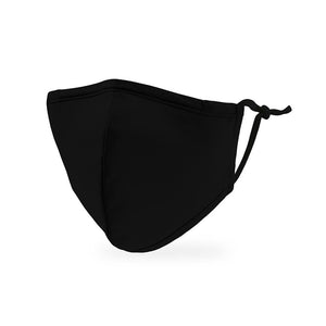 Kid's Reusable, Washable 3 Ply Cloth Face Mask With Filter Pocket - Black