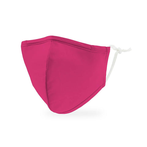 Kid's Reusable, Washable 3 Ply Cloth Face Mask With Filter Pocket - Dark Pink