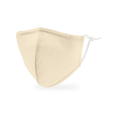 Kid's Reusable, Washable 3 Ply Cloth Face Mask With Filter Pocket - Ivory