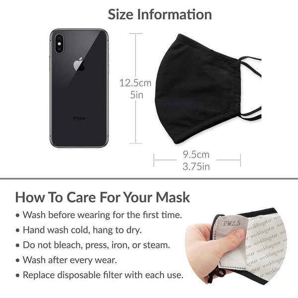 Kid's Reusable, Washable 3 Ply Cloth Face Mask With Filter Pocket - Dark Purple