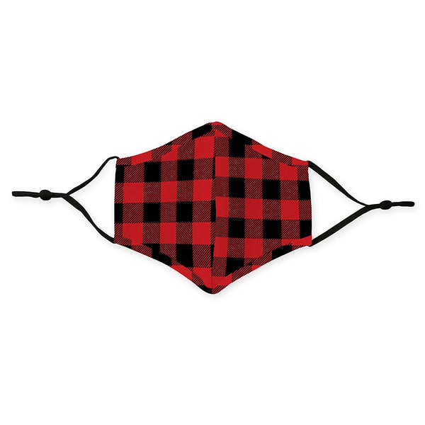 Adult Reusable, Washable 3 Ply Cloth Face Mask With Filter Pocket - Buffalo Plaid