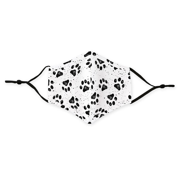 Adult Reusable, Washable 3 Ply Cloth Face Mask With Filter Pocket - Paw Prints