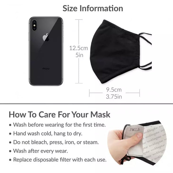 Kid's Reusable, Washable 3 Ply Cloth Face Mask With Filter Pocket - Starry Sky